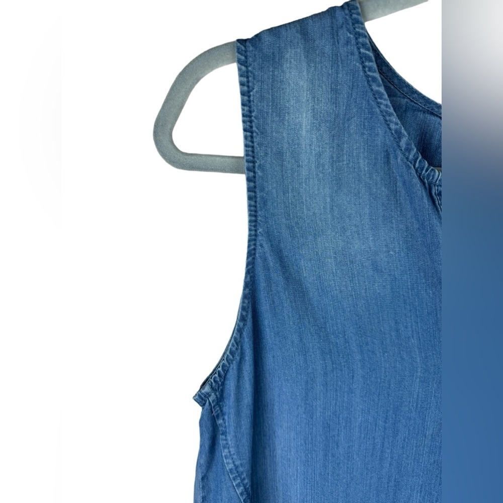 Beachlunchlounge women’s blue shirt sleeveless lyocell Jennifer coverup Dress M - Picture 4 of 6